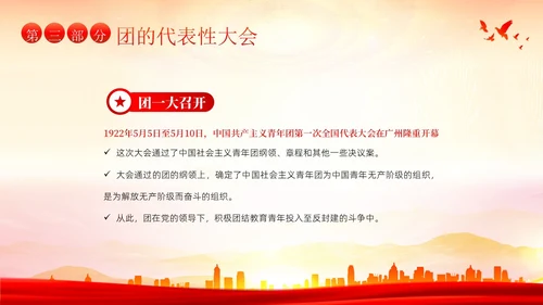 共青团建团101周年团史团课PPT课件五四青年节