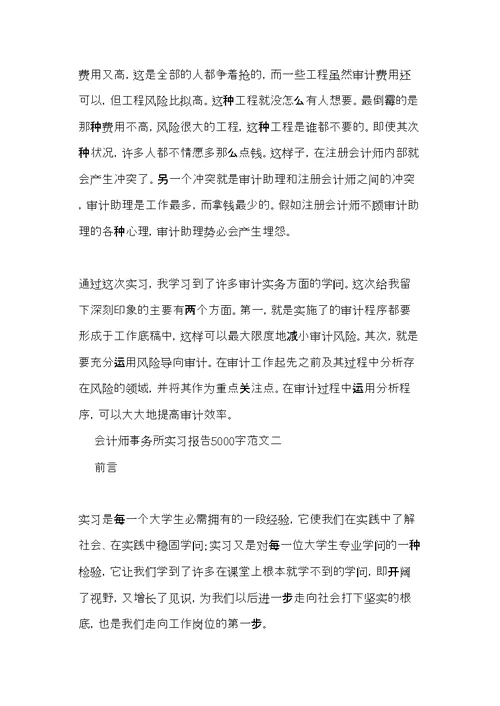 会计师事务所实习报告5000字范文(共13页)