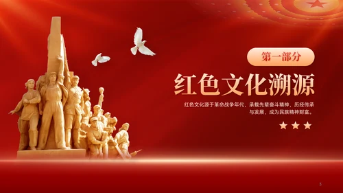 红色党政风红色文化红色精神培训学习PPT模板