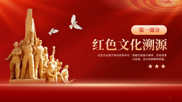 红色党政风红色文化红色精神培训学习PPT模板