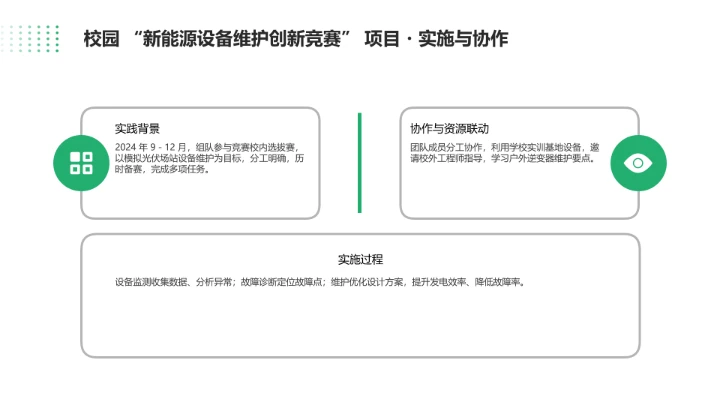 绿色简约风电气工程和自动化专业大学生职业生涯规划发展展示PPT模版