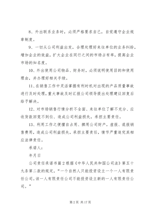 公司责任承诺书集合10篇.docx