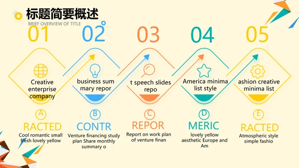 橙色创意几何图形儿童玩具产品介绍PPT模板