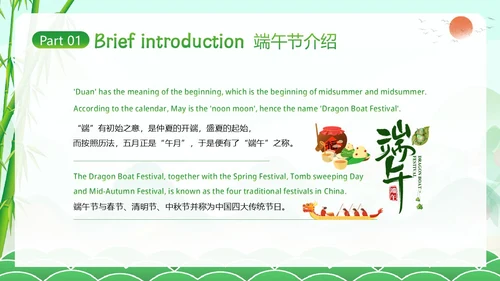 端午节英文介绍英语端午节习俗知识PPT课件