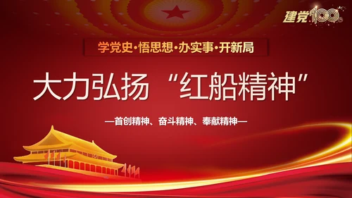 大力弘扬红船精神党史教学课件ppt模板