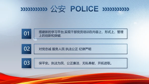 蓝色大气公安部治安管理局动态PPT模板
