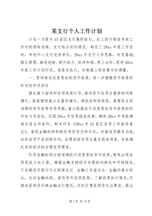 某支行个人工作计划.docx