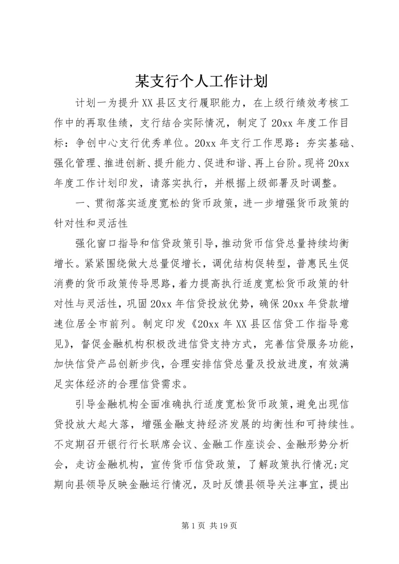 某支行个人工作计划.docx