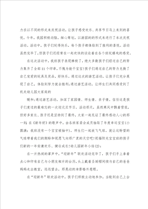 中班元旦活动小结2篇