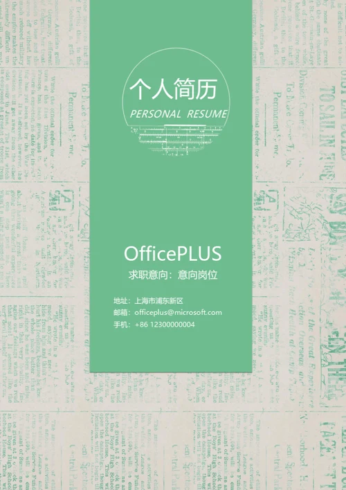 时尚整套个人简历模板