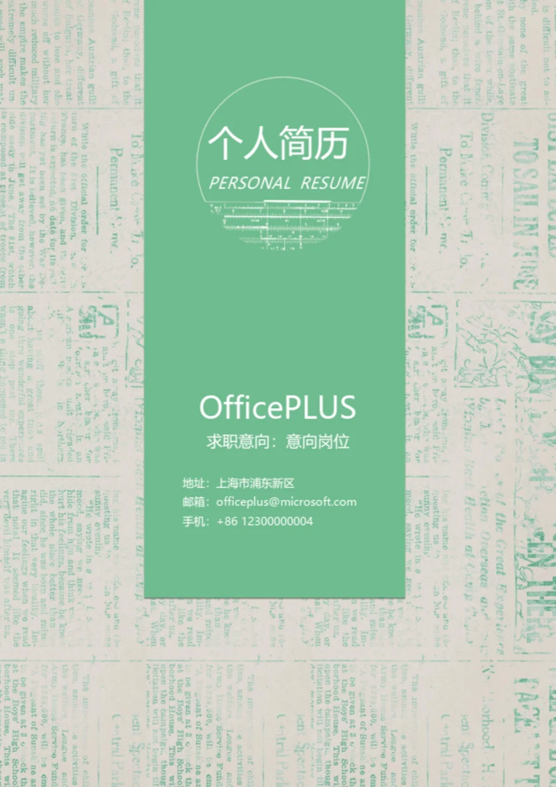 时尚整套个人简历模板