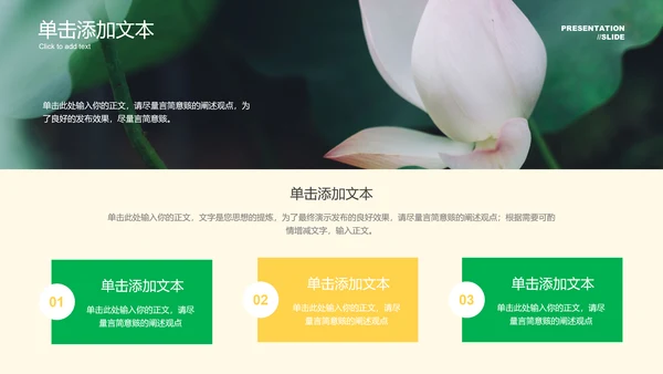 黄绿色清新风夏日通用总结汇报PPT演示模板