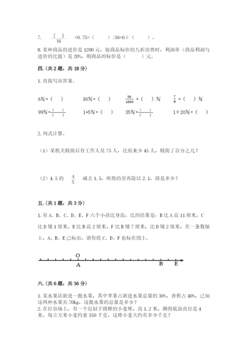 人教版六年级数学下学期期末测试题带答案（最新）.docx