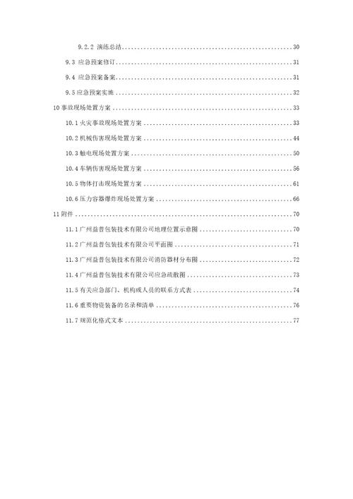 某包装技术有限公司生产安全事故应急预案