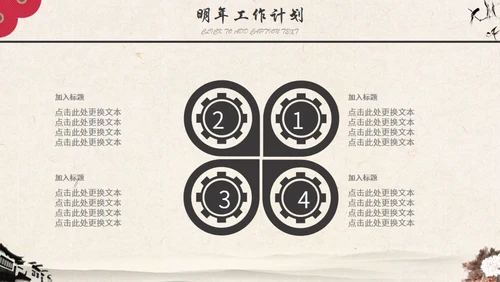 古典水墨仙鹤封面工作汇报通用PPT模板