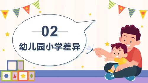 橙色卡通幼小衔接家长会带内容PPT模板
