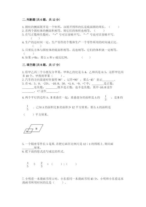 天津市宁河县六年级下册数学期末测试卷标准卷.docx