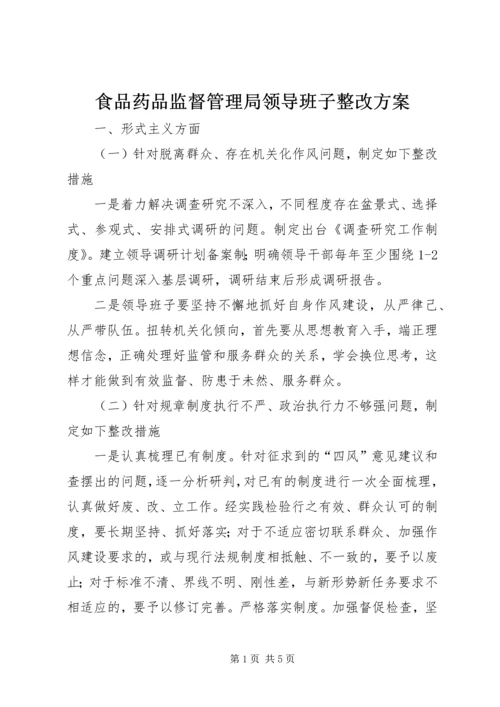 食品药品监督管理局领导班子整改方案.docx