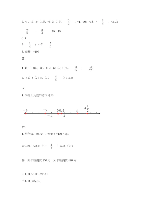 最新人教版小升初数学模拟试卷【轻巧夺冠】.docx