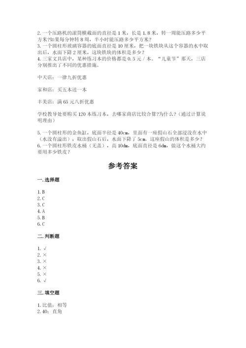 北师大版六年级下册数学期末测试卷附答案【实用】.docx