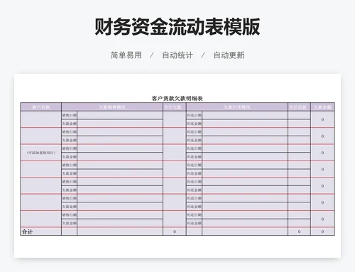 财务资金流动表模版