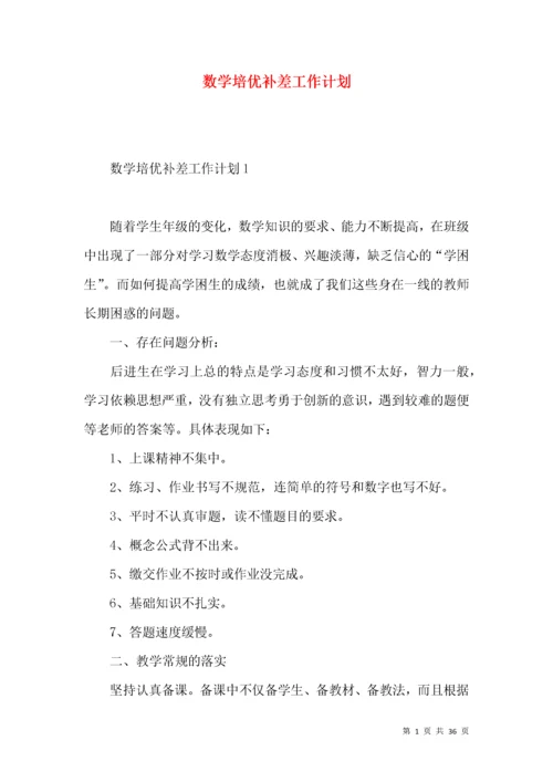 数学培优补差工作计划.docx