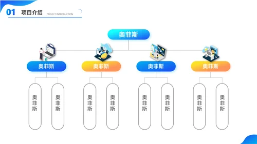白蓝色简约插画风项目节点汇报