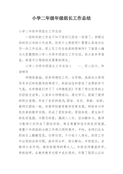 小学二年级年级组长工作总结.docx