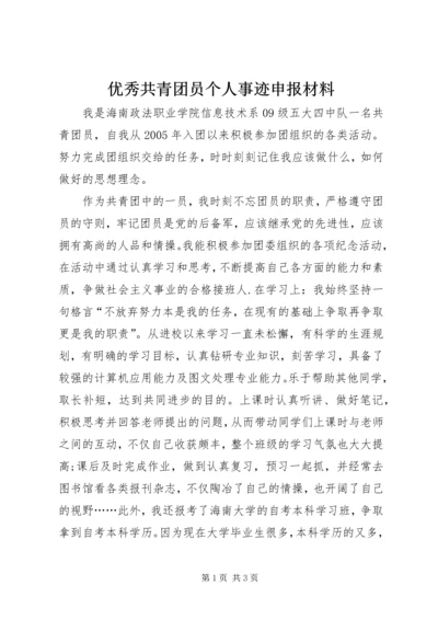 优秀共青团员个人事迹申报材料 (2).docx