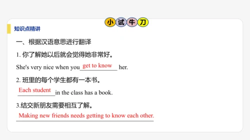 【学霸提优】Unit 1  You and Me 单元复习课件 人教版（2024）英语七上单元归类复