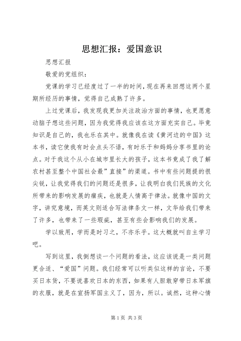 思想汇报：爱国意识 (2).docx