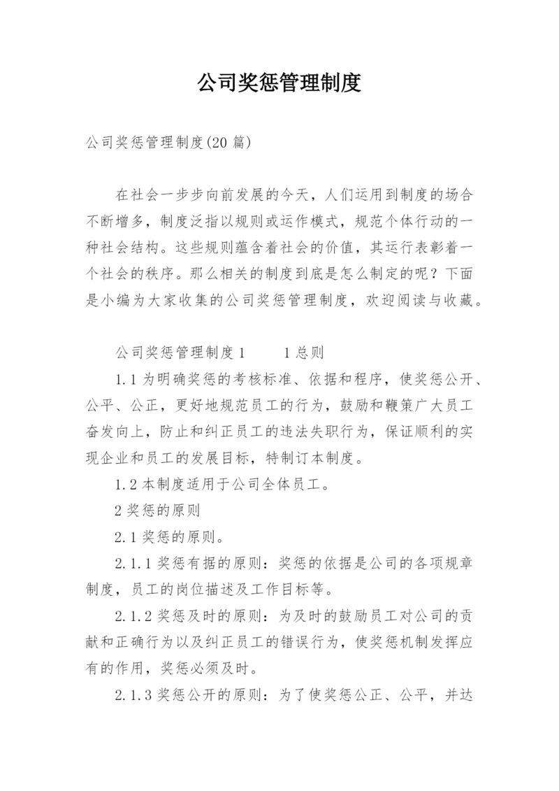 公司奖惩管理制度.docx