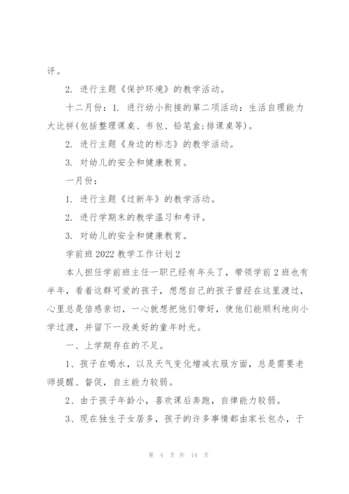 学前班2022教学工作计划.docx