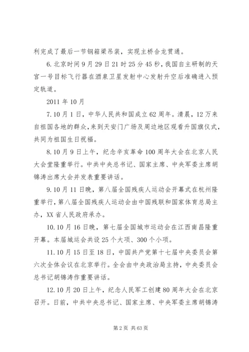 国内大事记(20XX年.docx