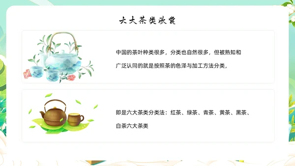 绿色国潮风少儿茶艺培训课件员工培训ppt