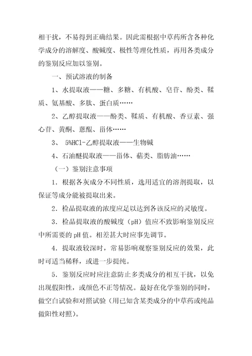 最新中药化学成分预实验大全