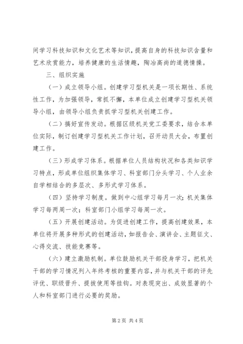 人事局创建学习型机关工作计划.docx