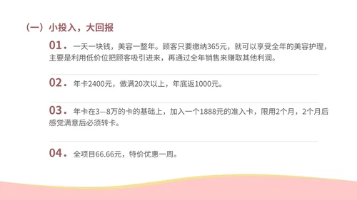 粉色扁平风美容院年终活动方案PPT模板