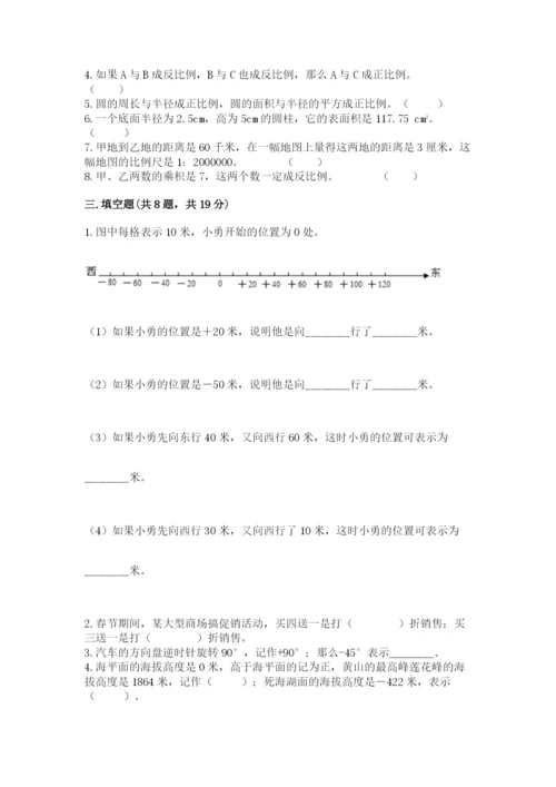 小学六年级下册数学期末卷【考点精练】.docx