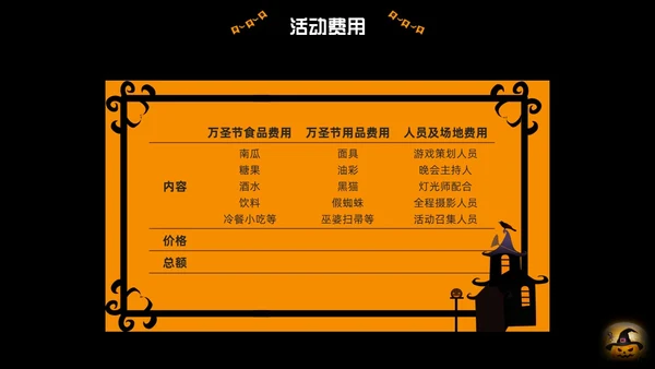 黑色卡通万圣节活动节日庆典PPT课件