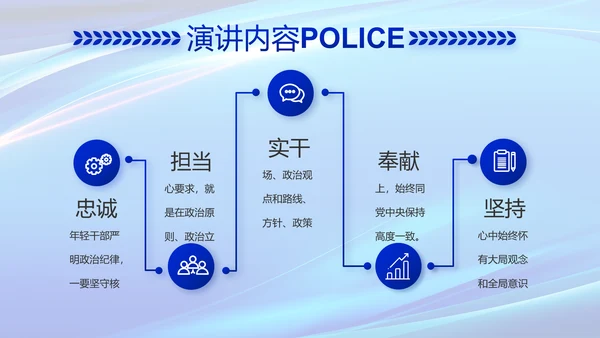 蓝色公安科技强警工作总结动态PPT