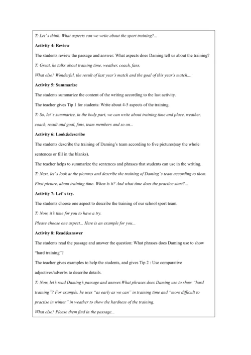 Unit 2 Writing-教学设计