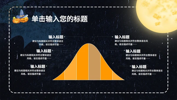 黑色卡通风万圣节主题活动策划PPT模板