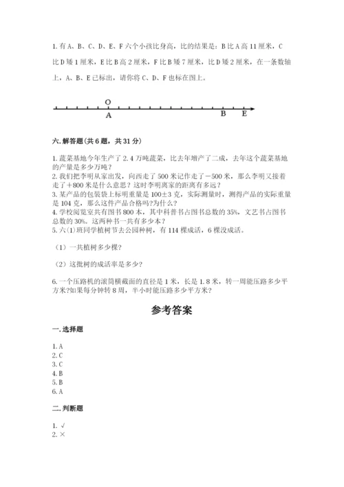 小学六年级下册数学期末测试卷含答案（黄金题型）.docx