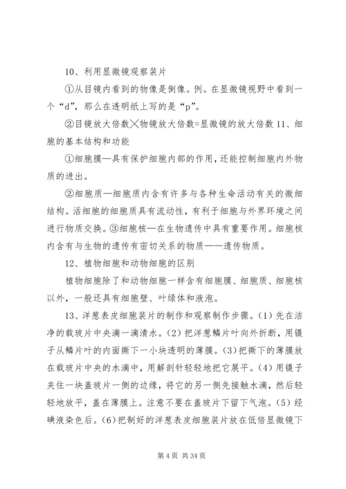 初中生物地理会考复习资料(人教版).docx