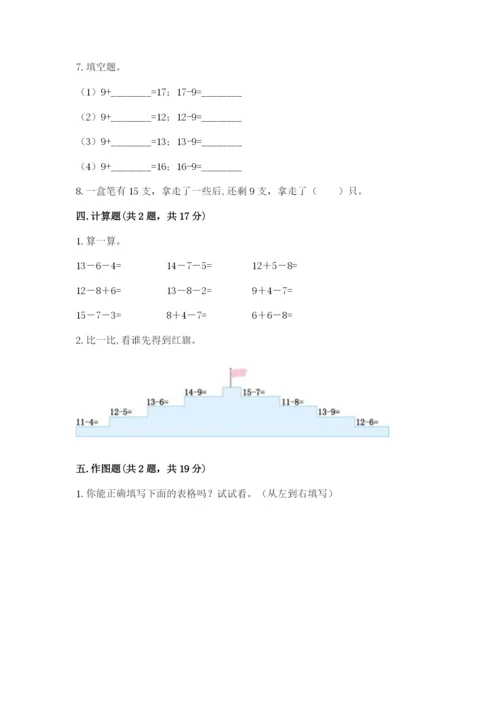 人教版一年级下册数学期中测试卷完整参考答案.docx