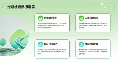 绿色扁平风季度目标设定与执行方案PPT模板