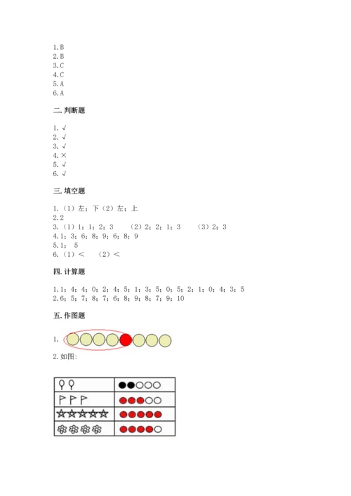 小学一年级上册数学期中测试卷及完整答案【典优】.docx