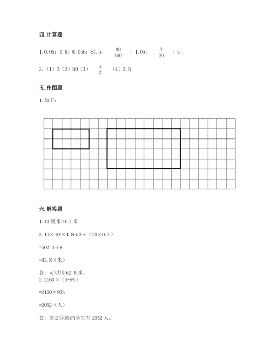 人教版六年级下册数学期末测试卷附答案（综合卷）.docx