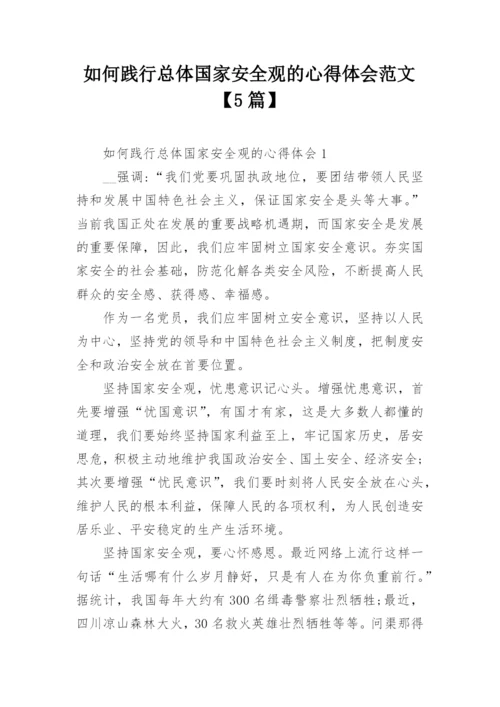 如何践行总体国家安全观的心得体会范文【5篇】.docx